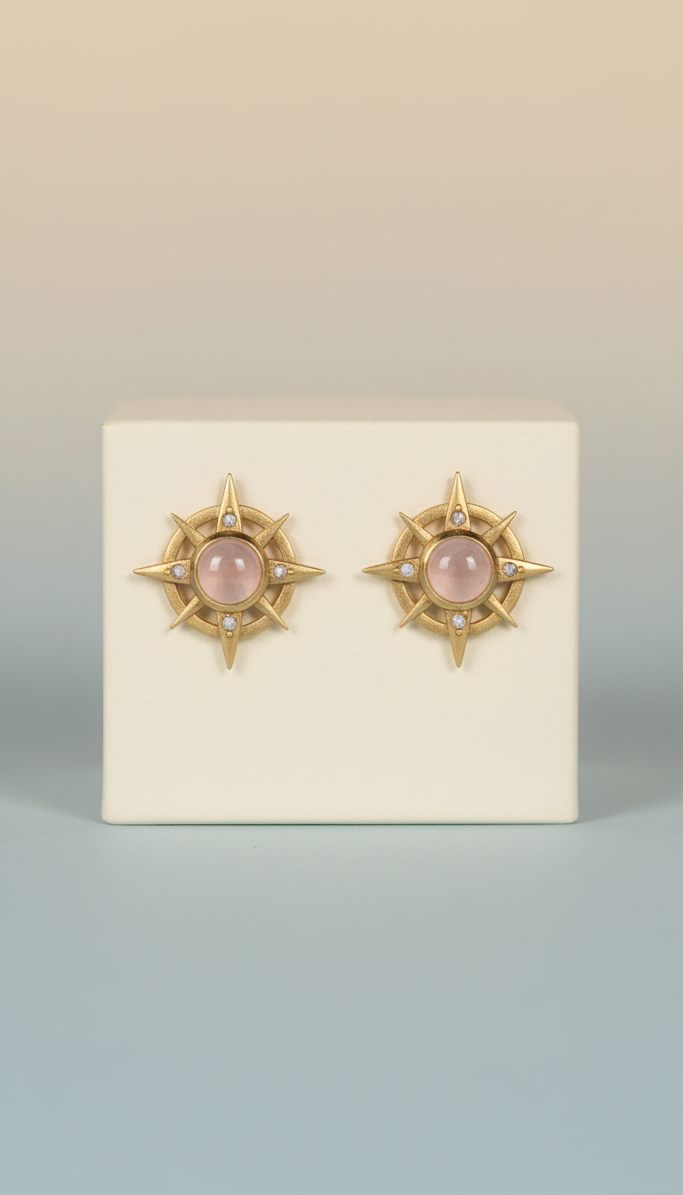 Explorer Earrings With Raw Quartz