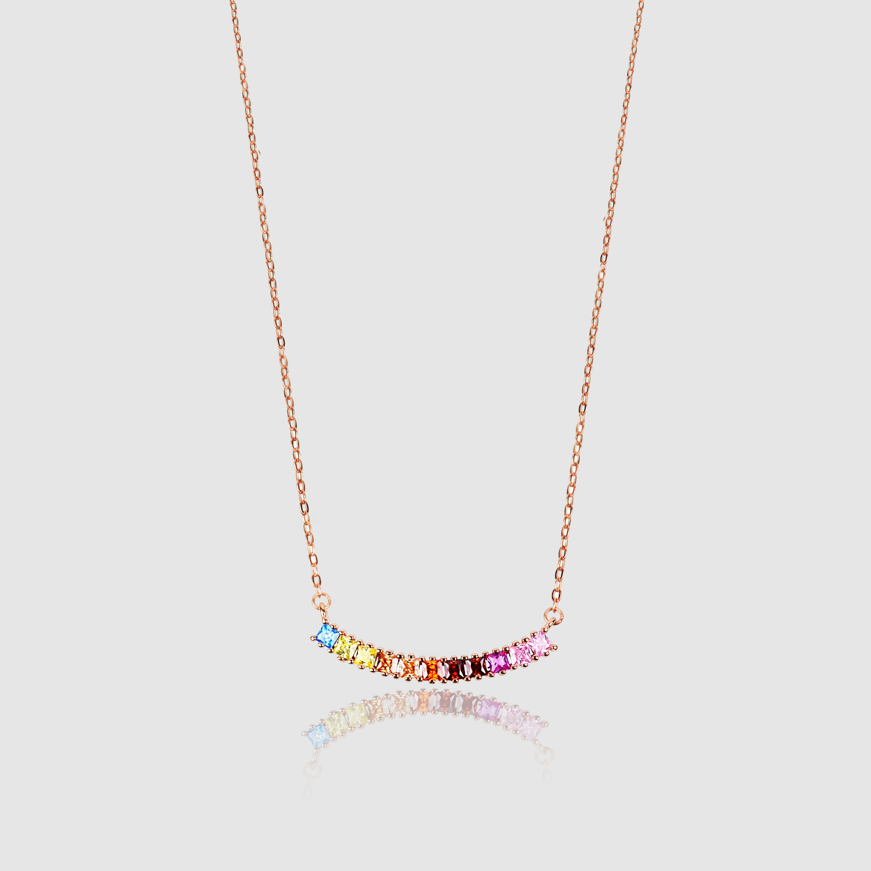 Rainbow CZ Gemstone Necklace - LIMITED